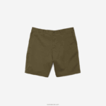 Lacoste מכנסי ברמודה קצרים מכותנה אורגנית מתיחה בכושר רגיל DZ4D0D437 ירוק חאקי 316 גברים - Image 5