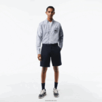 Lacoste מכנסי ברמודה קצרים מכותנה אורגנית מתיחה בכושר רגיל DZ4D0D436 כחול כהה hde גברים