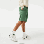 Lacoste מכנסי ברמודה קצרים מכותנה בגזרה דק בגזרה DZ4D0D433 ירוק חאקי kx5 גברים - Image 2