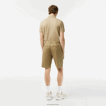 Lacoste מכנסי ברמודה קצרים מכותנה בגזרה דק בגזרה DZ4D0D431 בז' cb8 גברים - Image 3
