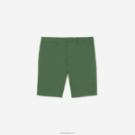Lacoste מכנסי ברמודה קצרים מכותנה בגזרה דק בגזרה DZ4D0D433 ירוק חאקי kx5 גברים - Image 4