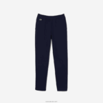 Lacoste מכנסי גבארדין מכותנה מתיחה DZ4D0D3269 כחול כהה 166 בנים - Image 5