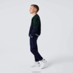 Lacoste מכנסי גבארדין מכותנה מתיחה DZ4D0D3269 כחול כהה 166 בנים - Image 7