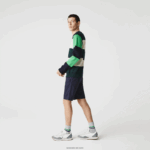 Lacoste מכנסי גבארדין קצרים בגזרה דק בגזרה DZ4D0D554 כחול כהה 166 גברים - Image 2