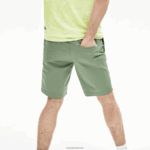 Lacoste מכנסי גבארדין קצרים בגזרה דק בגזרה DZ4D0D553 ירוק s86 גברים - Image 3