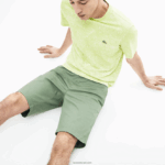 Lacoste מכנסי גבארדין קצרים בגזרה דק בגזרה DZ4D0D553 ירוק s86 גברים - Image 4