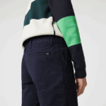 Lacoste מכנסי גבארדין קצרים בגזרה דק בגזרה DZ4D0D554 כחול כהה 166 גברים - Image 6