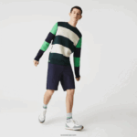 Lacoste מכנסי גבארדין קצרים בגזרה דק בגזרה DZ4D0D554 כחול כהה 166 גברים - Image 7