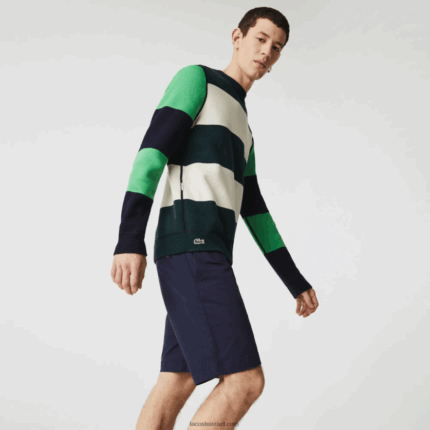 Lacoste מכנסי גבארדין קצרים בגזרה דק בגזרה DZ4D0D554 כחול כהה 166 גברים