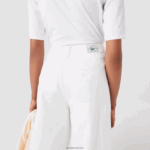 Lacoste מכנסי גברדין מכותנה DZ4D0D2653 לבן 70V נשים - Image 6