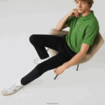 Lacoste מכנסי גברדין מתיחה בגזרה דקיקה DZ4D0D548 שחור 031 גברים