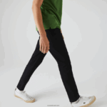 Lacoste מכנסי גברדין מתיחה בגזרה דקיקה DZ4D0D548 שחור 031 גברים - Image 4