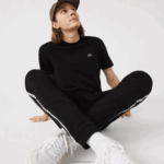Lacoste מכנסי ג'וגינג בצבעי צמר צבעוניים עם פסים DZ4D0D1147 שחור 8vm גברים - Image 2