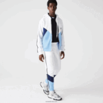 Lacoste מכנסי ג'וגינג בצבעי צמר צבעוניים עם פסים DZ4D0D1146 לבן כחול vhe גברים - Image 4