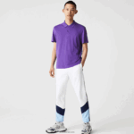 Lacoste מכנסי ג'וגינג בצבעי צמר צבעוניים עם פסים DZ4D0D1146 לבן כחול vhe גברים - Image 7