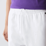 Lacoste מכנסי ג'וגינג בצבעי צמר צבעוניים עם פסים DZ4D0D1146 לבן כחול vhe גברים - Image 8