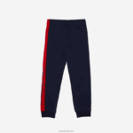 Lacoste מכנסי ג'וגינג בתערובת צמר כותנה DZ4D0D3243 כחול כהה אדום k1h בנים - Image 2