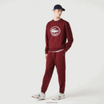 Lacoste מכנסי ג'וגינג מכותנה אורגנית DZ4D0D1207 בורדו z7f גברים - Image 5