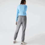Lacoste מכנסי ג'וגינג מכותנה אורגנית DZ4D0D1208 סיני אפור 1vq גברים - Image 3