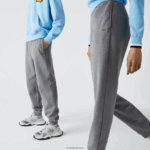 Lacoste מכנסי ג'וגינג מכותנה אורגנית DZ4D0D1208 סיני אפור 1vq גברים - Image 6