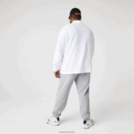 Lacoste מכנסי ג'וגינג מכותנה בהדפס חתימה ותנין DZ4D0D1065 אפור chine 4jv גברים - Image 3