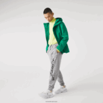 Lacoste מכנסי ג'וגינג מכותנה בהדפס חתימה ותנין DZ4D0D1065 אפור chine 4jv גברים - Image 7