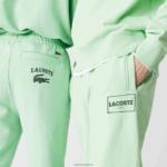Lacoste מכנסי ג'וגינג מכותנה בהדפס מורשת חי DZ4D0D1136 הי ירוק גברים - Image 3