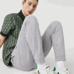 Lacoste מכנסי ג'וגינג מכותנה במיתוג תנין DZ4D0D1092 chine אפור cca גברים - Image 2