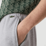 Lacoste מכנסי ג'וגינג מכותנה במיתוג תנין DZ4D0D1092 chine אפור cca גברים - Image 4