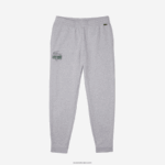 Lacoste מכנסי ג'וגינג מכותנה במיתוג תנין DZ4D0D1092 chine אפור cca גברים - Image 5