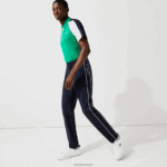Lacoste מכנסי גולף קלים למתוח ספורט DZ4D0D1640 כחול כהה לבן 525 גברים