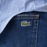 Lacoste מכנסי ג'ינס מכותנה נמתחת בגזרה דקיקה DZ4D0D419 כחול mk9 גברים - Image 5