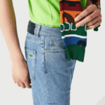 Lacoste מכנסי ג'ינס מכותנה נמתחת בגזרה דקיקה DZ4D0D418 כחול mku גברים - Image 6