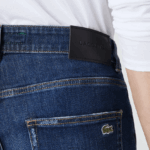 Lacoste מכנסי ג'ינס מכותנה נמתחת בגזרה דקיקה DZ4D0D419 כחול mk9 גברים - Image 8
