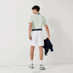 Lacoste מכנסי ג'קארד מנוגדים מנוגדים בגזרה DZ4D0D1563 לבן נייבי כחול לבן b0x גברים - Image 2