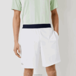 Lacoste מכנסי ג'קארד מנוגדים מנוגדים בגזרה DZ4D0D1563 לבן נייבי כחול לבן b0x גברים - Image 3