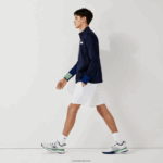 Lacoste מכנסי ג'קארד מנוגדים מנוגדים בגזרה DZ4D0D1563 לבן נייבי כחול לבן b0x גברים - Image 5