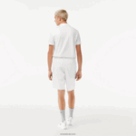 Lacoste מכנסי טניס קצרים באריגת יהלומים מוצקים DZ4D0D1442 לבן 001 גברים - Image 3