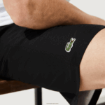 Lacoste מכנסי טניס קצרים באריגת יהלומים מוצקים DZ4D0D1443 שחור 031 גברים - Image 4