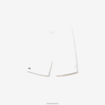 Lacoste מכנסי טניס קצרים באריגת יהלומים מוצקים DZ4D0D1442 לבן 001 גברים - Image 5
