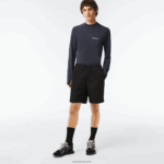 Lacoste מכנסי טניס קצרים באריגת יהלומים מוצקים DZ4D0D1443 שחור 031 גברים