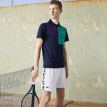 Lacoste מכנסי טניס קצרים בהדפס ניגודיות DZ4D0D1536 לבן 800 גברים