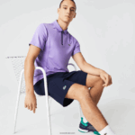 Lacoste מכנסי טניס קצרים ללא תפרים בכושר רגיל DZ4D0D1331 כחול כהה 423 גברים - Image 2