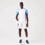 Lacoste מכנסי טניס קצרים ללא תפרים בכושר רגיל DZ4D0D1330 כחול כהה לבן 522 גברים - Image 2