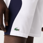 Lacoste מכנסי טניס קצרים ללא תפרים בכושר רגיל DZ4D0D1330 כחול כהה לבן 522 גברים - Image 3