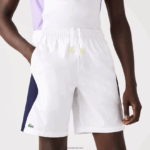 Lacoste מכנסי טניס קצרים ללא תפרים בכושר רגיל DZ4D0D1330 כחול כהה לבן 522 גברים - Image 6