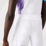 Lacoste מכנסי טניס קצרים ללא תפרים בכושר רגיל DZ4D0D1330 כחול כהה לבן 522 גברים - Image 7