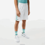 Lacoste מכנסי טניס קצרים מפוליאסטר ממוחזר DZ4D0D427 לבן ירוק צהוב bh3 גברים - Image 2