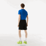 Lacoste מכנסי טניס קצרים מפוליאסטר ממוחזר DZ4D0D425 שחור כחול צהוב xis גברים - Image 3