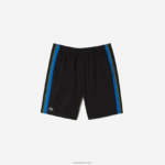 Lacoste מכנסי טניס קצרים מפוליאסטר ממוחזר DZ4D0D425 שחור כחול צהוב xis גברים - Image 4